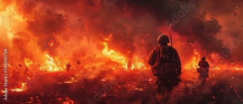 Battlefield ablaze, the horror of war