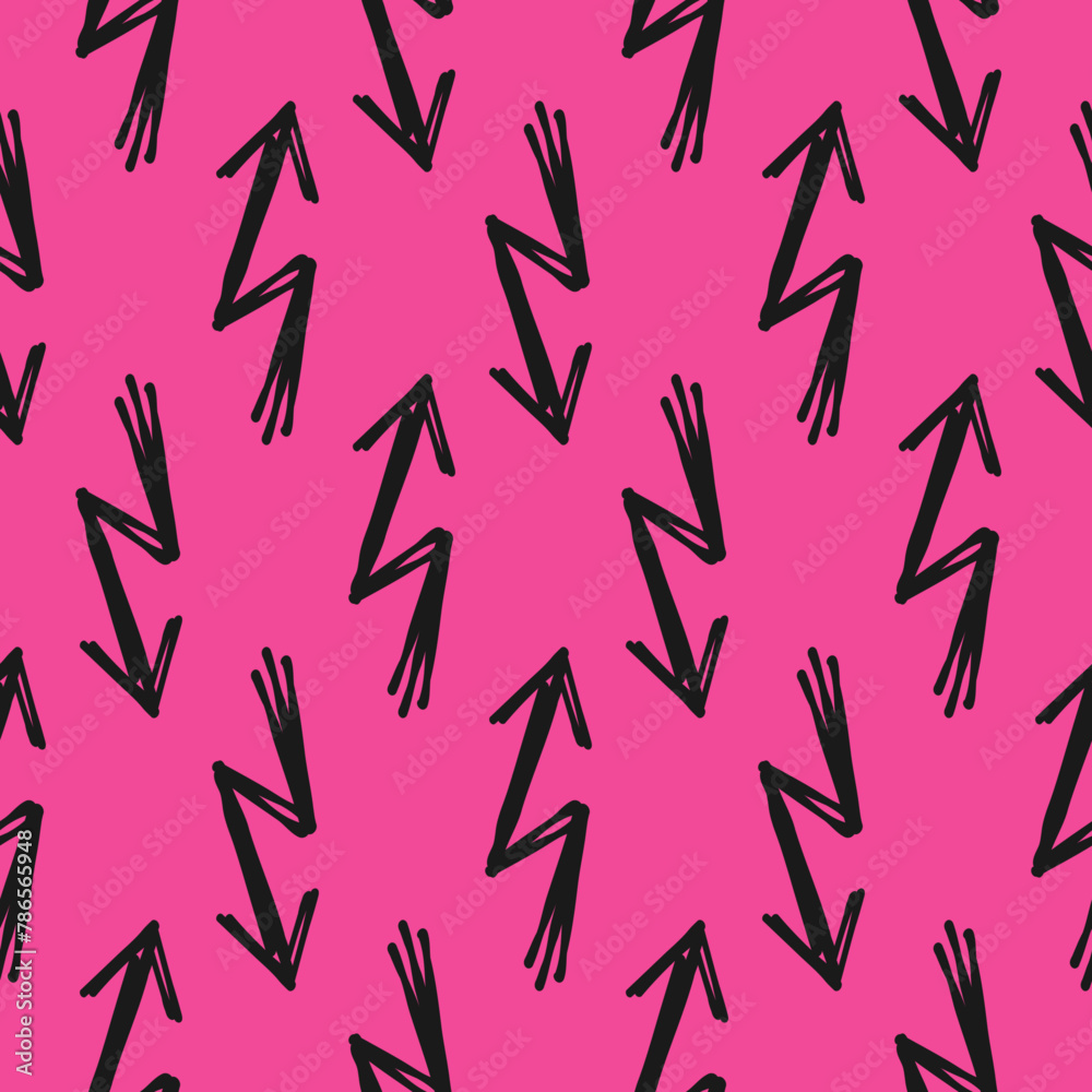Bold hand-drawn black arrows. Sketch with grunge texture. Scribble seamless pattern. Bold hand-drawn black arrows. Sketch with grunge texture. Scribble seamless pattern.