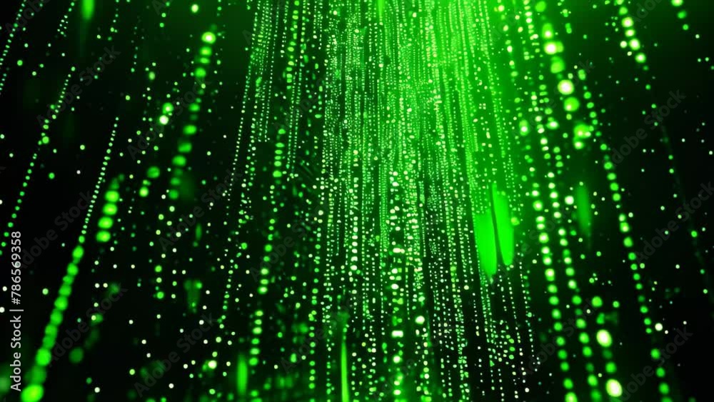 A photograph featuring a background with a combination of green and black hues, adorned with a multitude of small dots, Digital code raining down in a matrix style A photograph featuring a background with a combination of green and black hues, adorned with a multitude of small dots, Digital code raining down in a matrix style