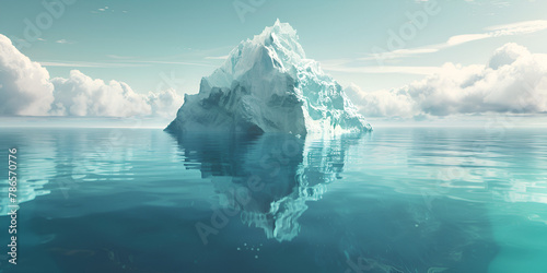 Iceberg underwater risk dark Iceberg underwater risk global warming Floating iceberg with sharp peaks and transparent blocks of ice under water photo