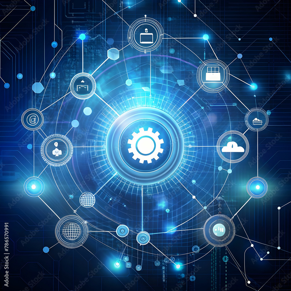 Obraz premium technology network background