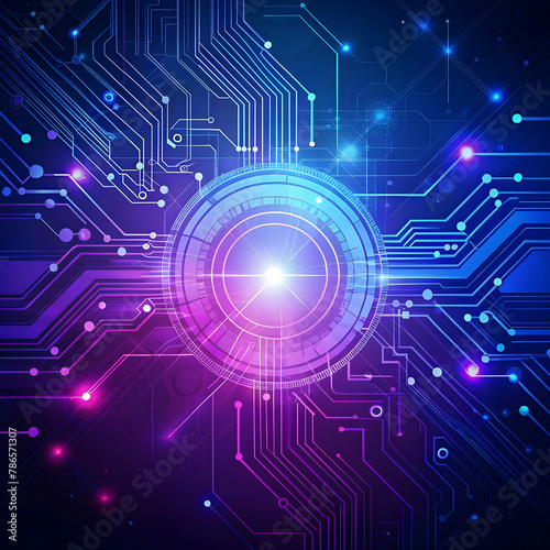 blue and purple technology background circ