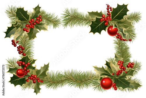 PNG Rectangle Decorative Christmas wreath christmas white background illuminated. AI generated Image by rawpixel.