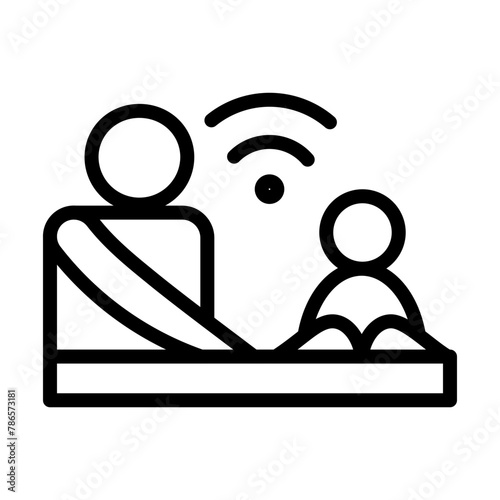 Online Tutoring Vector Line Icon Design