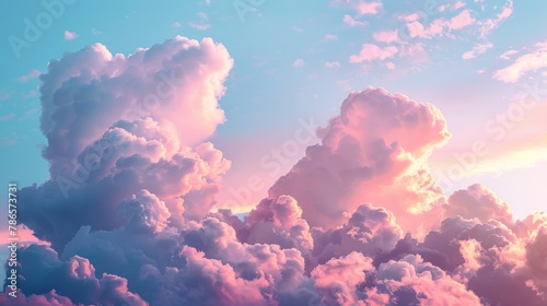 Ethereal Pink Sky with Pastel Clouds