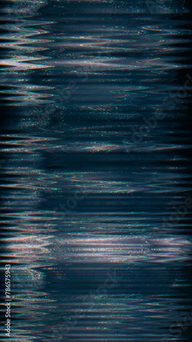 Glitch texture. Screen distortion. Blue white color stripe glowing rbg particle analog noise damaged tech line pattern modern abstract background.