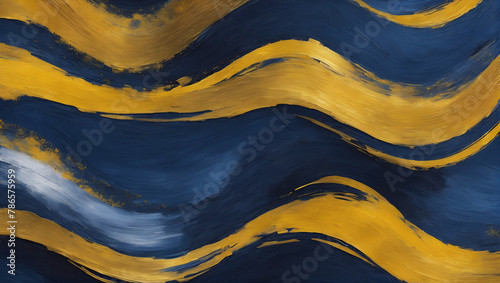 A wallpaper with abstract brushstroke textures in contrasting colors like midnight blue and golden yellow, capturing the spontaneity and dynamism of brushstrokes on canvas ULTRA HD 8K
