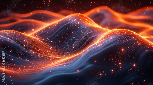 abstract background with flowing particles 3d rendering © Shahadat Graphics