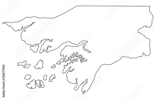 Outline of the map of Guinea-Bissau with regions