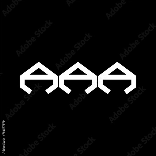 AAA letter logo design with a hexagon shape. AAA hexagon and cube-shaped logo design. AAA hexagon alphabet white and black colors. AAA monogram, business, and real estate logo design.