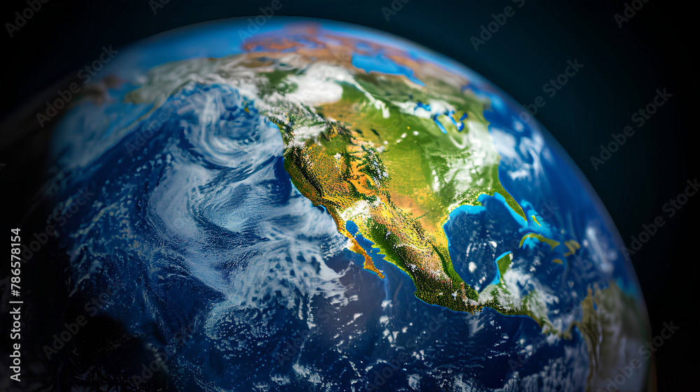 Fototapeta premium Abstract globe focusing on North America 