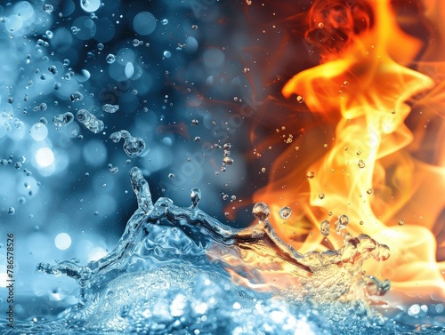Collision of elements: a dance of water and fire.