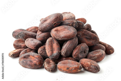Fresh pile of cocoa beans, perfect for food or agriculture concepts