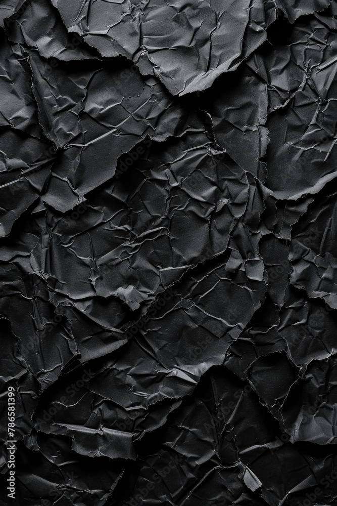 Detailed view of black paper texture, suitable for backgrounds