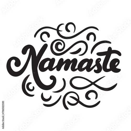 Namaste text. Hand drawn vector art.