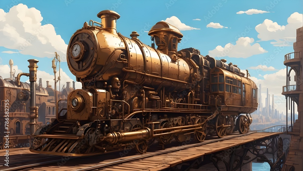 Naklejka premium vector and Beautiful train 