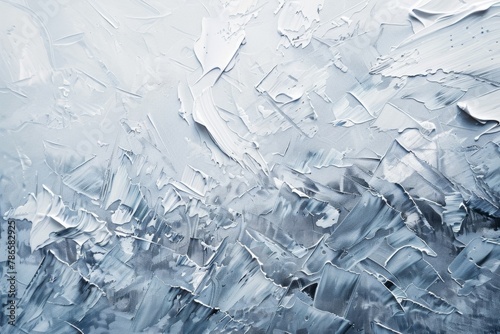 Abstract background with white brush strokes and gray textures an oil painting on canvas, with visible thick paint layers in the style of Impressionism Generative AI