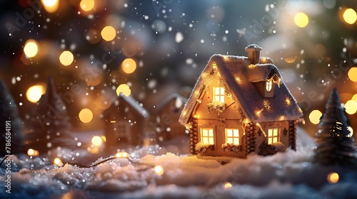 Wallpaper Mural Background of christmas decorative house in new year winter traditional celebration Torontodigital.ca