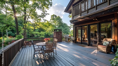 Fototapeta Naklejka Na Ścianę i Meble -  Beautiful large back deck