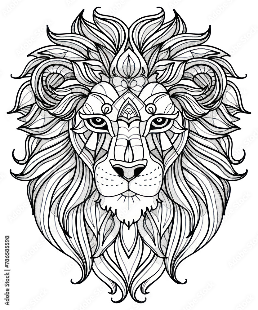 Obraz premium PNG Lion sketch doodle art