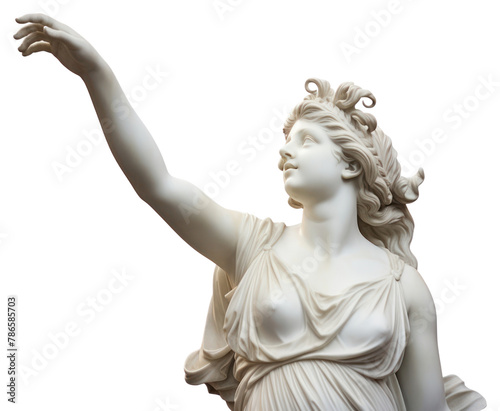 PNG  Greek sculpture waving statue female white