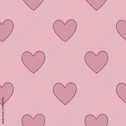 Heart seamless pattern. Simple repeating texture with hearts.