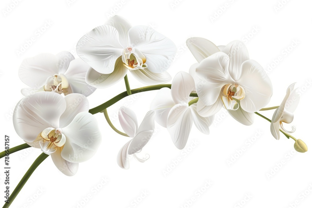 Fototapeta premium Close up of a white flower on a stem. Suitable for nature concepts
