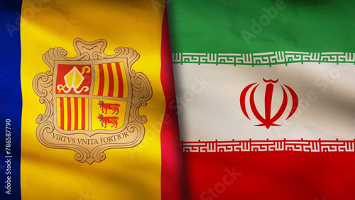 Iran and Andorra flag photo