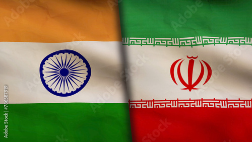 Iran and India flag