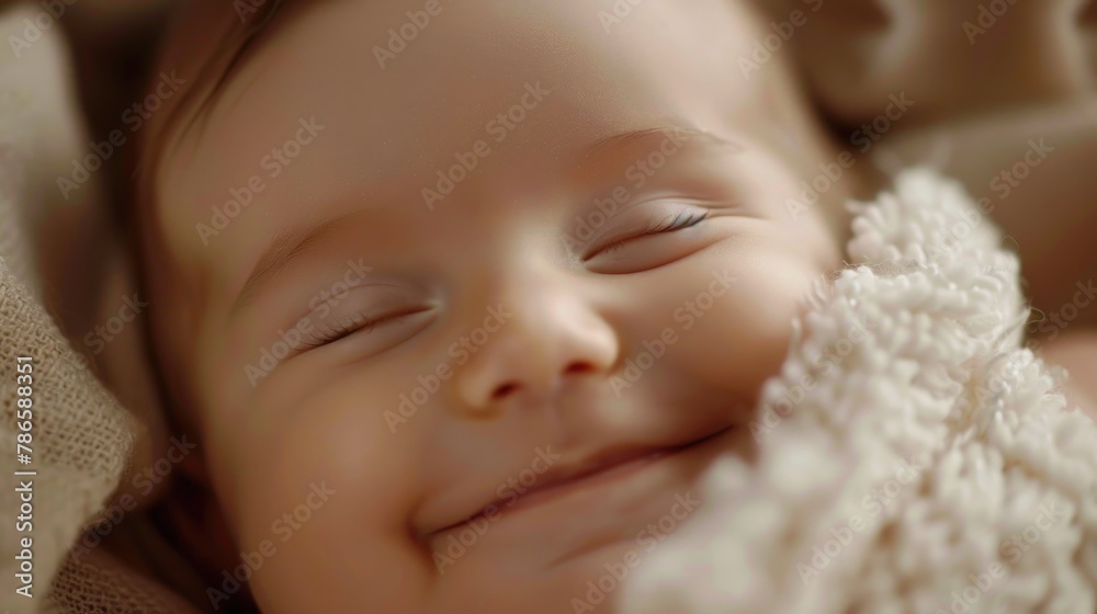 Close up of a baby wrapped in a blanket, perfect for parenting blogs or baby product advertisements Close up of a baby wrapped in a blanket, perfect for parenting blogs or baby product advertisements