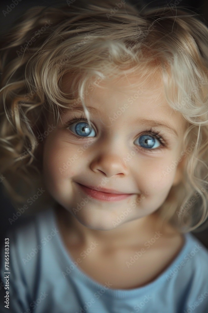 Adorable little girl with blonde hair and blue eyes, perfect for family and children's themed projects Adorable little girl with blonde hair and blue eyes, perfect for family and children's themed projects