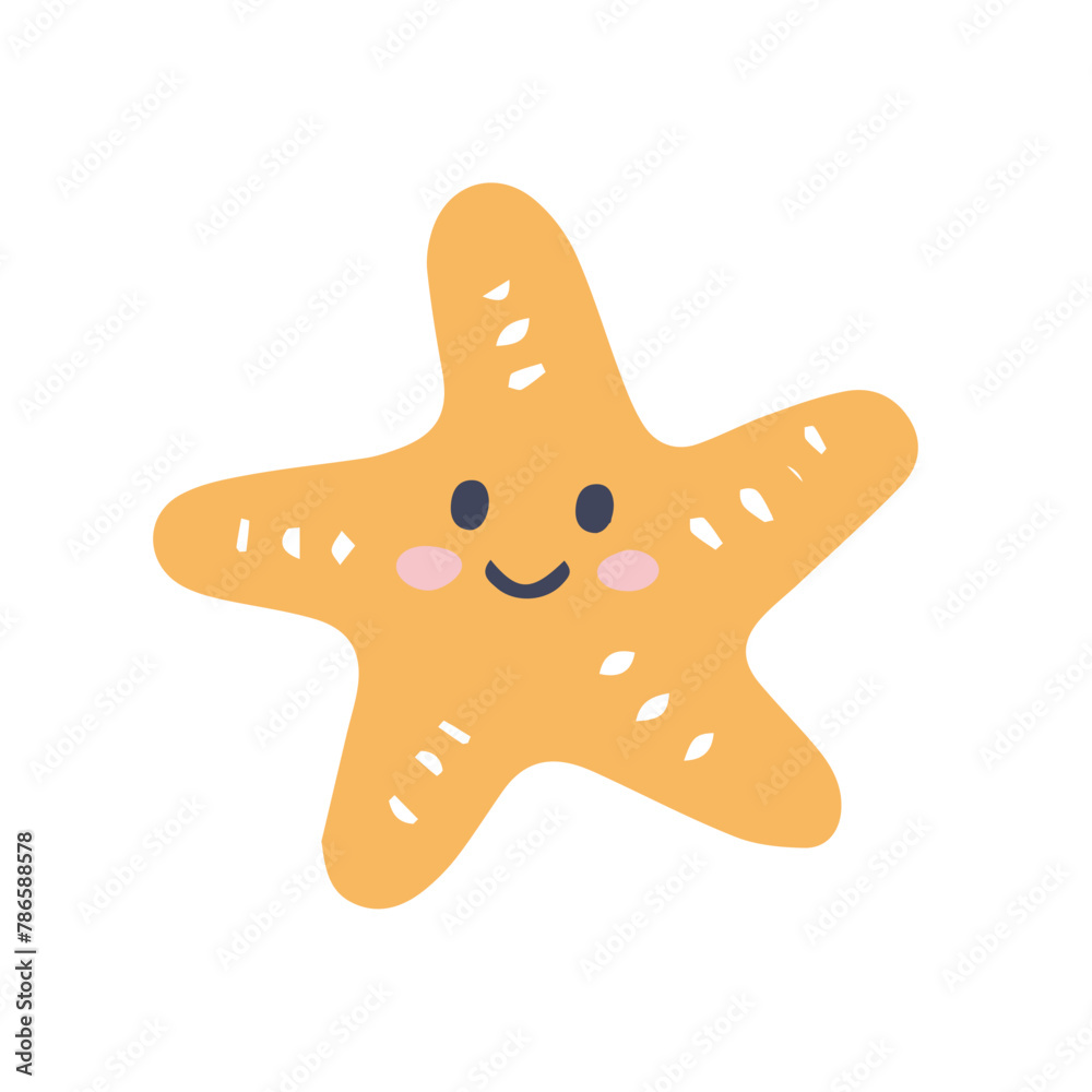 Hand drawn starfish. Vector doodle cartoon sea life for your design. Hand drawn starfish. Vector doodle cartoon sea life for your design.