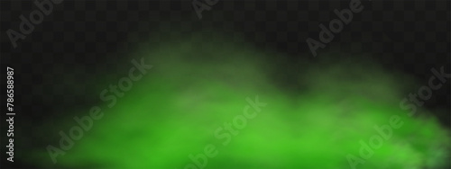 Green stink bad smell, smoke or poison gases,chemical toxic vapour.Vector realistic set of stench breath or sweat odor isolated on transparent checkered background.
