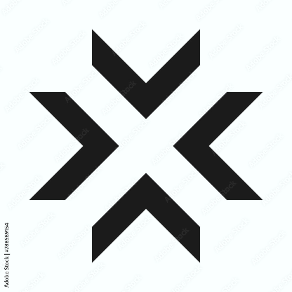 Four Inward Pointing Chevron Stripe Arrows Four Inward Pointing Chevron Stripe Arrows