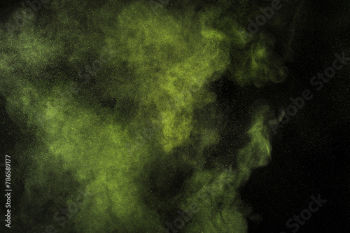 Green color texture. Smoke grunge backdrop. Light sky cloud.	
