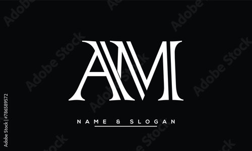 AM, MA, A, M Abstract Letters Logo Monogram