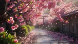 Spring Cherry Blossom Background,春の桜の背景,Generative AI