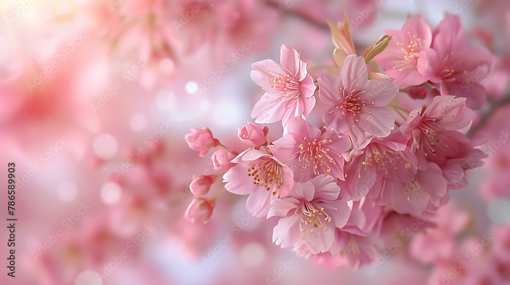 Spring Cherry Blossom Background,春の桜の背景,Generative AI Spring Cherry Blossom Background,春の桜の背景,Generative AI