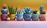 Cute cactus is smiling.可愛いサボテンが笑ってる,Generative AI