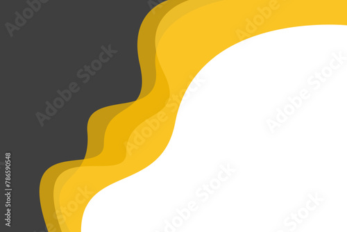 Gray and yellow wave modern background with white space for text and message. template design