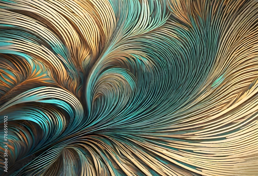 Abstract artistry, dynamic waves in a textured design capturing the essence of movement and energy, generated with AI. - obrazy, fototapety, plakaty 