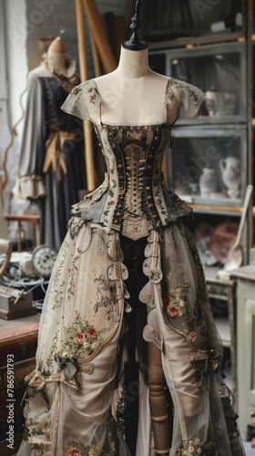 A Costume Designer Creating costumes, hyperrealistic Fashion design photography