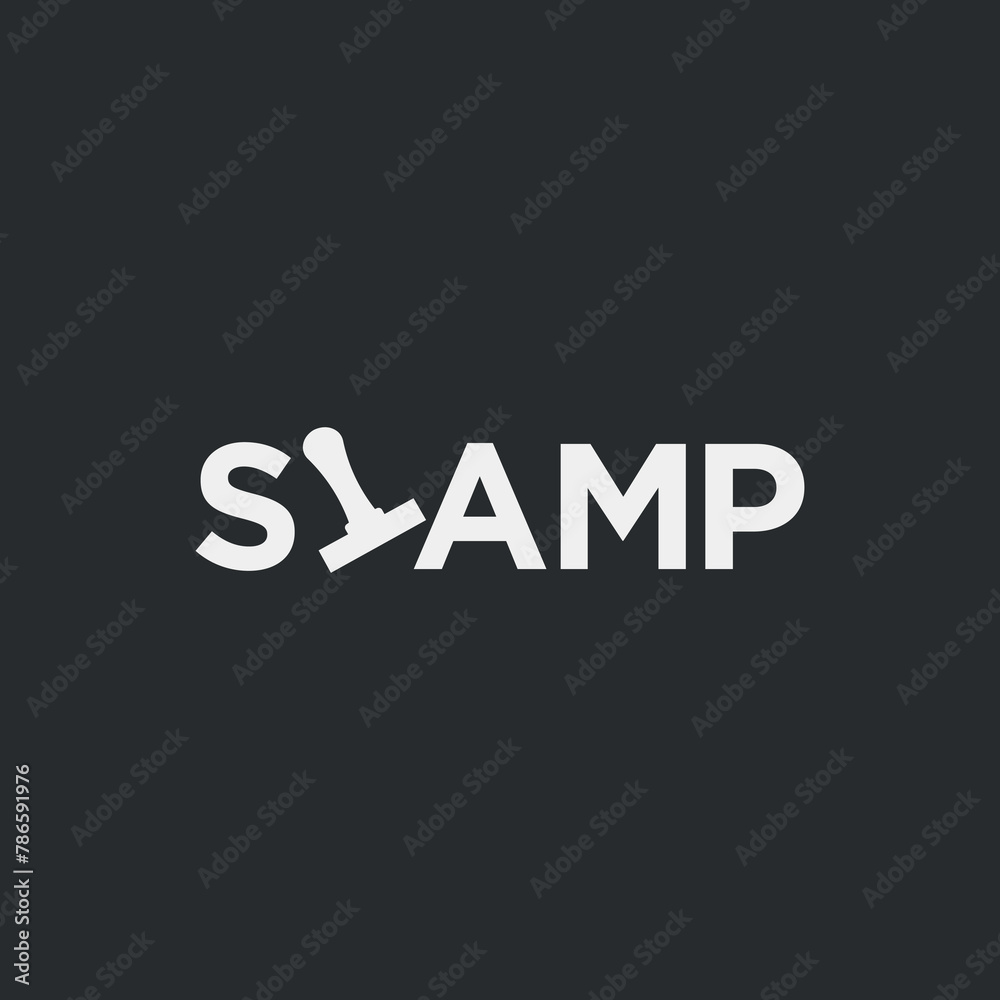 Vector stamp text logo design