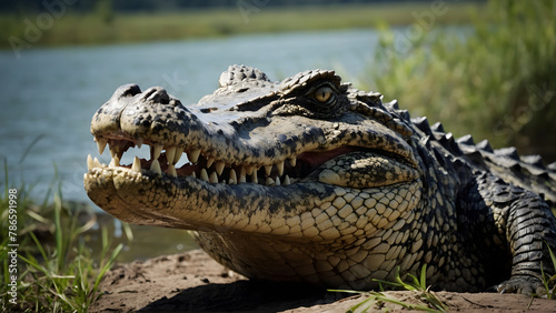 Apex Predator Revealed: Full-Body Portrait of a Crocodile in its Natural Habitat (8K Photo)