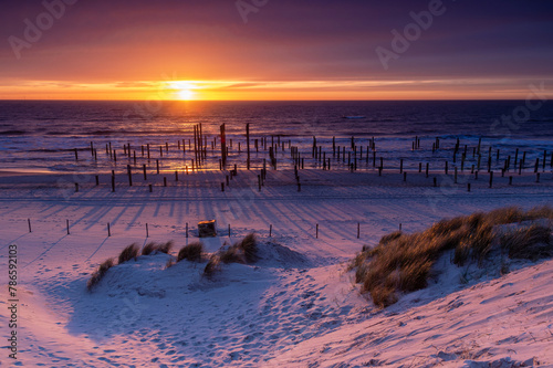 Sunset in Petten aan Zee, The Netherlands.