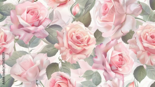 Beautiful pink roses with vibrant green leaves, perfect for floral designs
