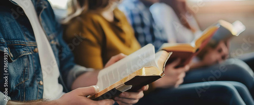 Group of Friends Studying The Bible Together photo