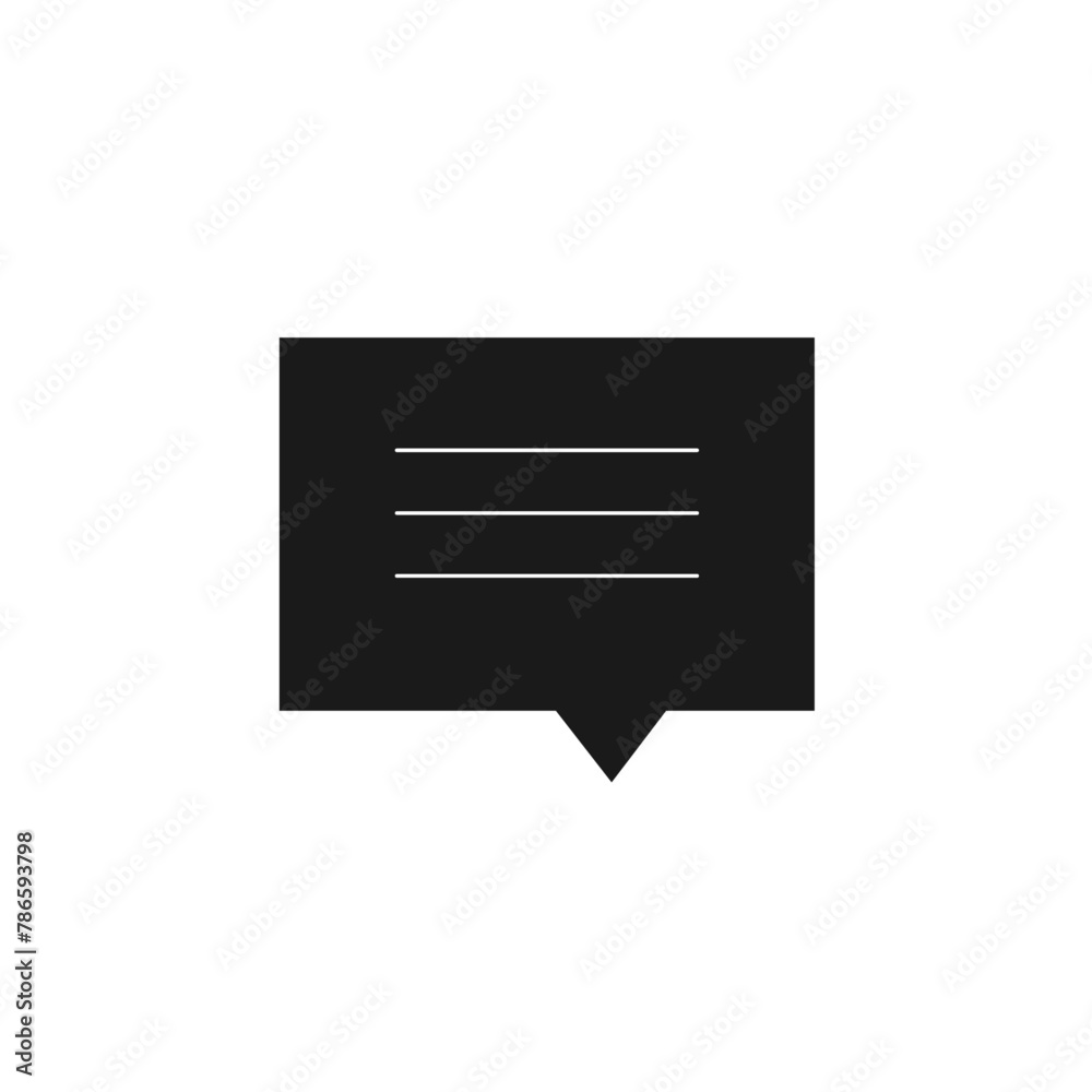 Black chat bubble icon design. Message icon design. Vector illustration. Black chat bubble icon design. Message icon design. Vector illustration.