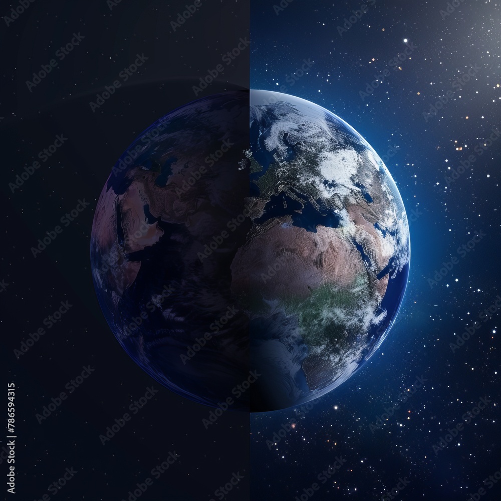 From Day to Night: Planet Earth in Starry Space