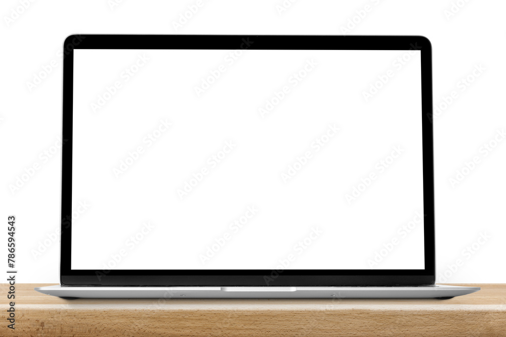 modern laptop computer isolated on the desk modern laptop computer isolated on the desk
